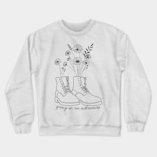 Boots art with flowers Crewneck Sweatshirt